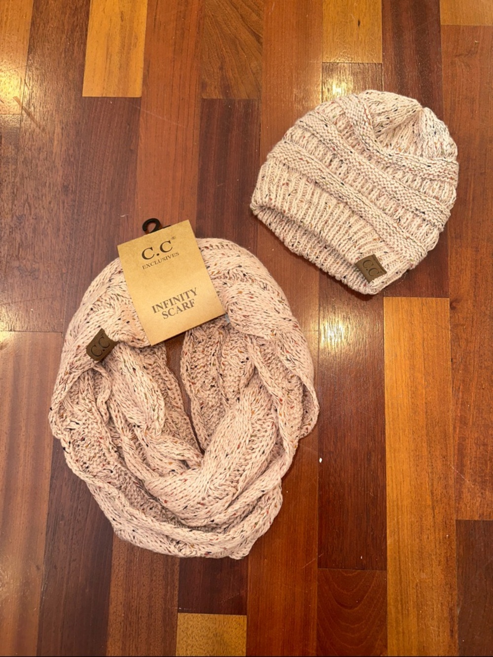 C.C Blush Pink Knit Infinity Scarf